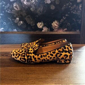 Steve Madden Leopard Print Slip-On Loafers in Tan and Black